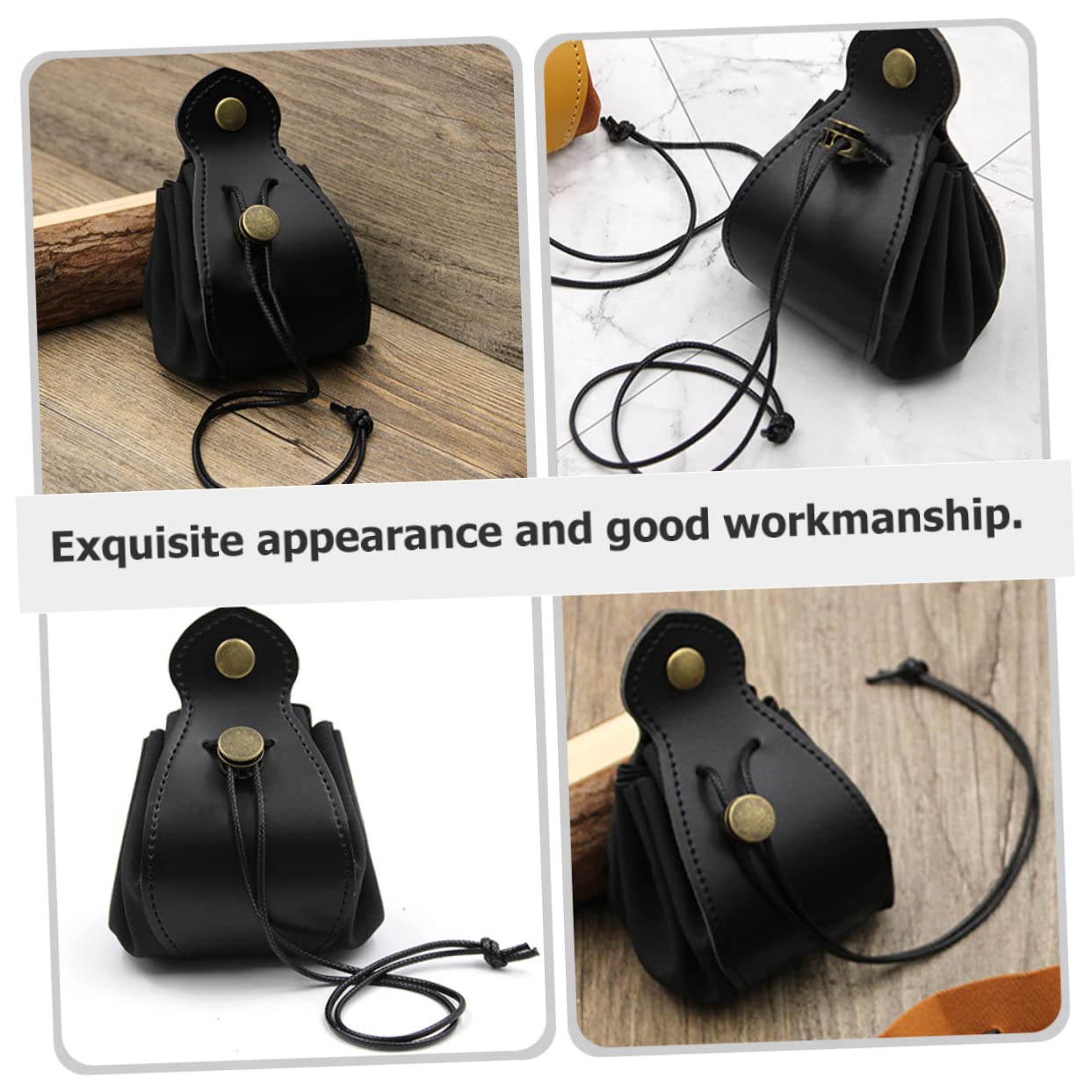 Garneck 4 Pezzi Custodia Per Dadi Viaggio Polvere Custodia Borsa e Vassoio Per Dadi Segnale Piccolo Sacchetto Di Perline Di Gioco Compatto Buste Gioco Marsupio Vassoio Pelle