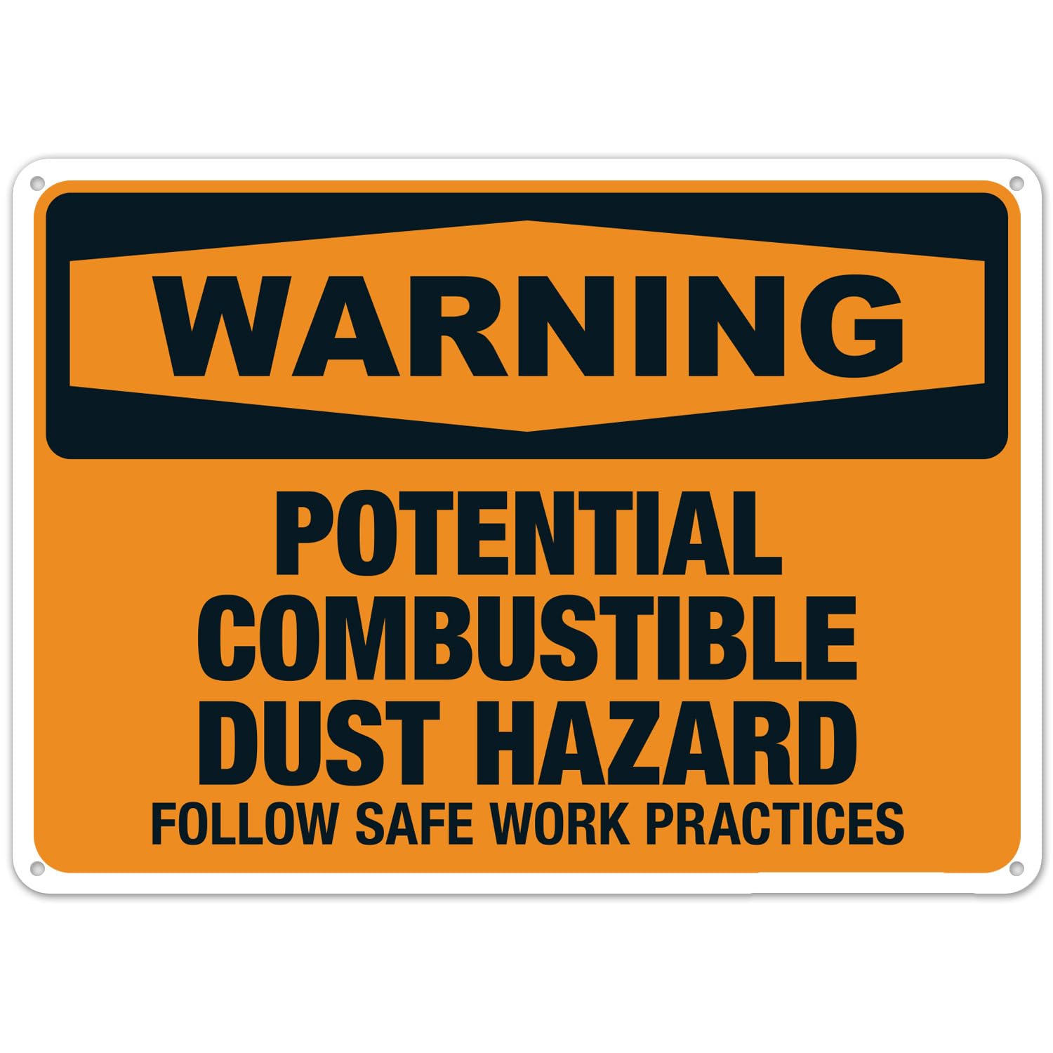 Flammable Dust Operation Safety Standard Metal Sign Factory Workshop Warning 12x8 Inch