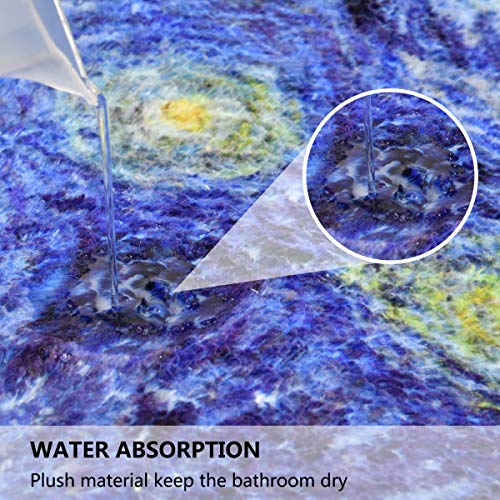 2-teiliges Badezimmerteppich-Set – Haifisch-Fisch-Galaxie, rutschfeste Badematten, waschbarer WC-Vorleger für Badewanne… – Bild 5