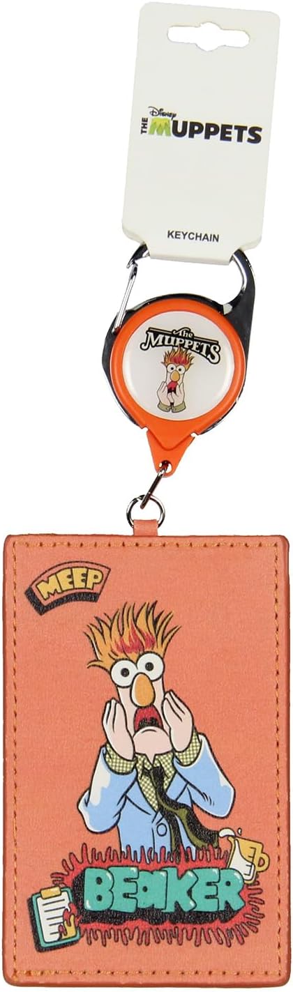 Muppets Retractable Lanyard Beaker Muppet ID Badge Holder Keychain Carabiner Clip for Keys, Travel, Work for Men, Women - Image 3