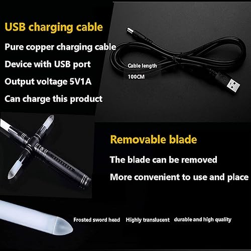 Miniatura 5 de NENAGGE Sable de luz para adultos, empuñadura de metal Force FX Heavy Dueling Lightsable RGB con 7 juegos de sonido de modo, sables de luz LED