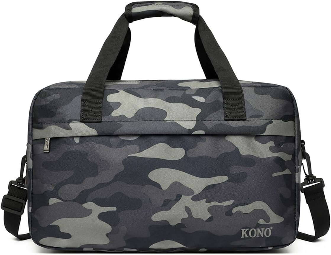 Kono Travel Duffel 20L Under Seat Carry-On Sports Tote Gym Weekender Overnight Bag - 15.75"x9.84"x7.87" Camo - Image 9