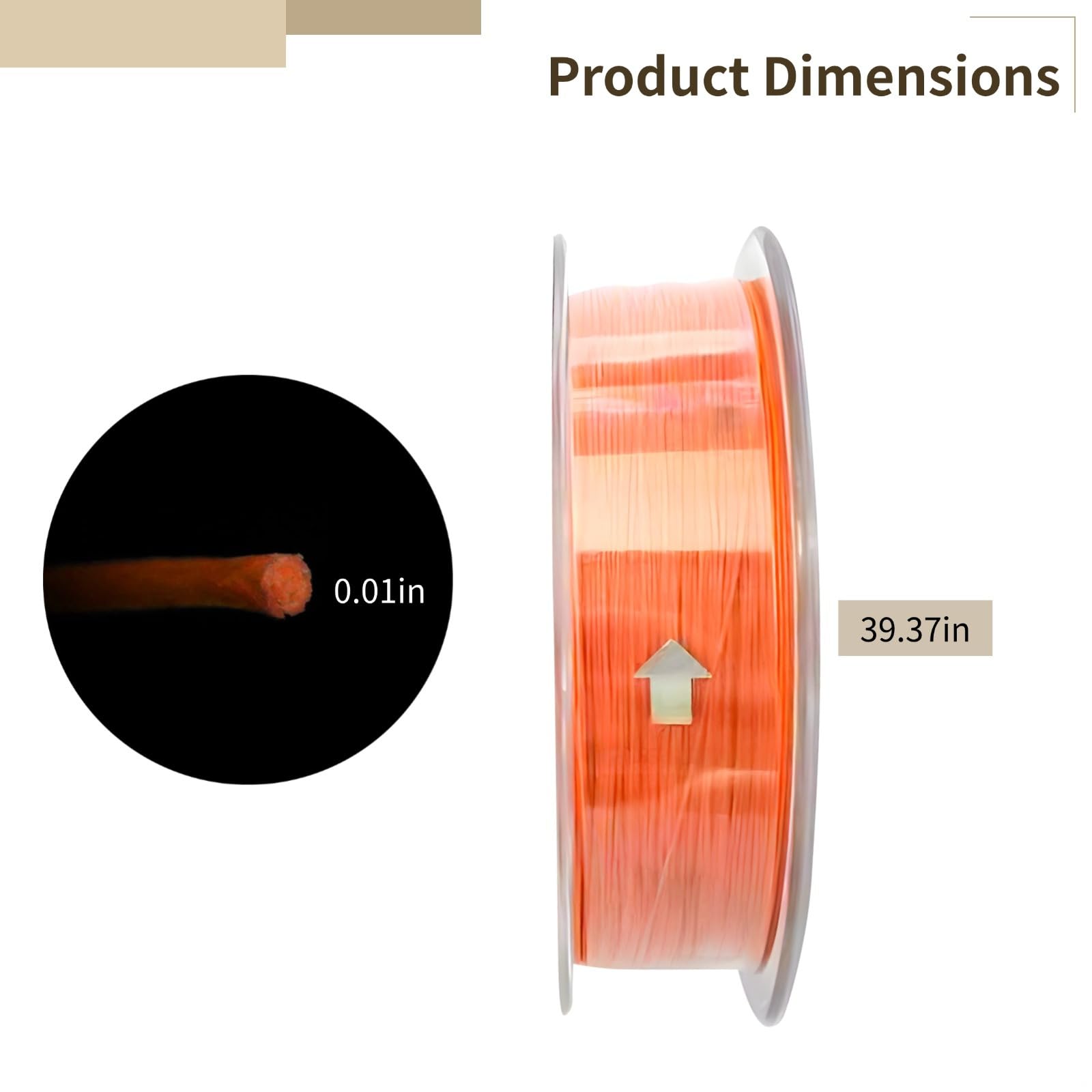 Ligne de pêche en polyéthylène haute résistance orange fluorescent – Ligne de niveau Tenkara de 100 m, revêtement lisse pour la pêche en eau salée