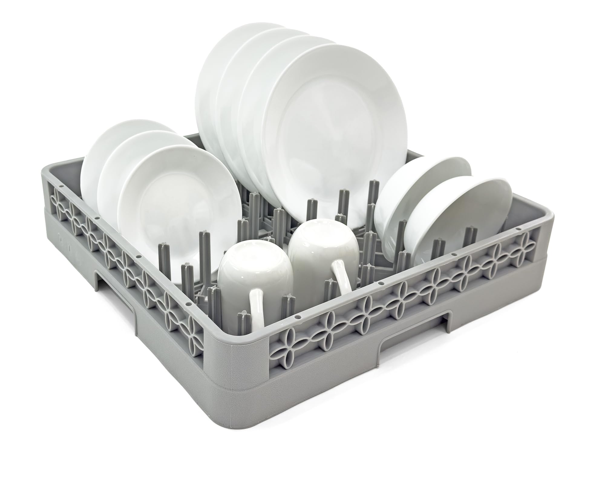 Peg Plate Rack for Commercial Dishwasher | Full Size Tray Rack | Polypropylene (Gray)