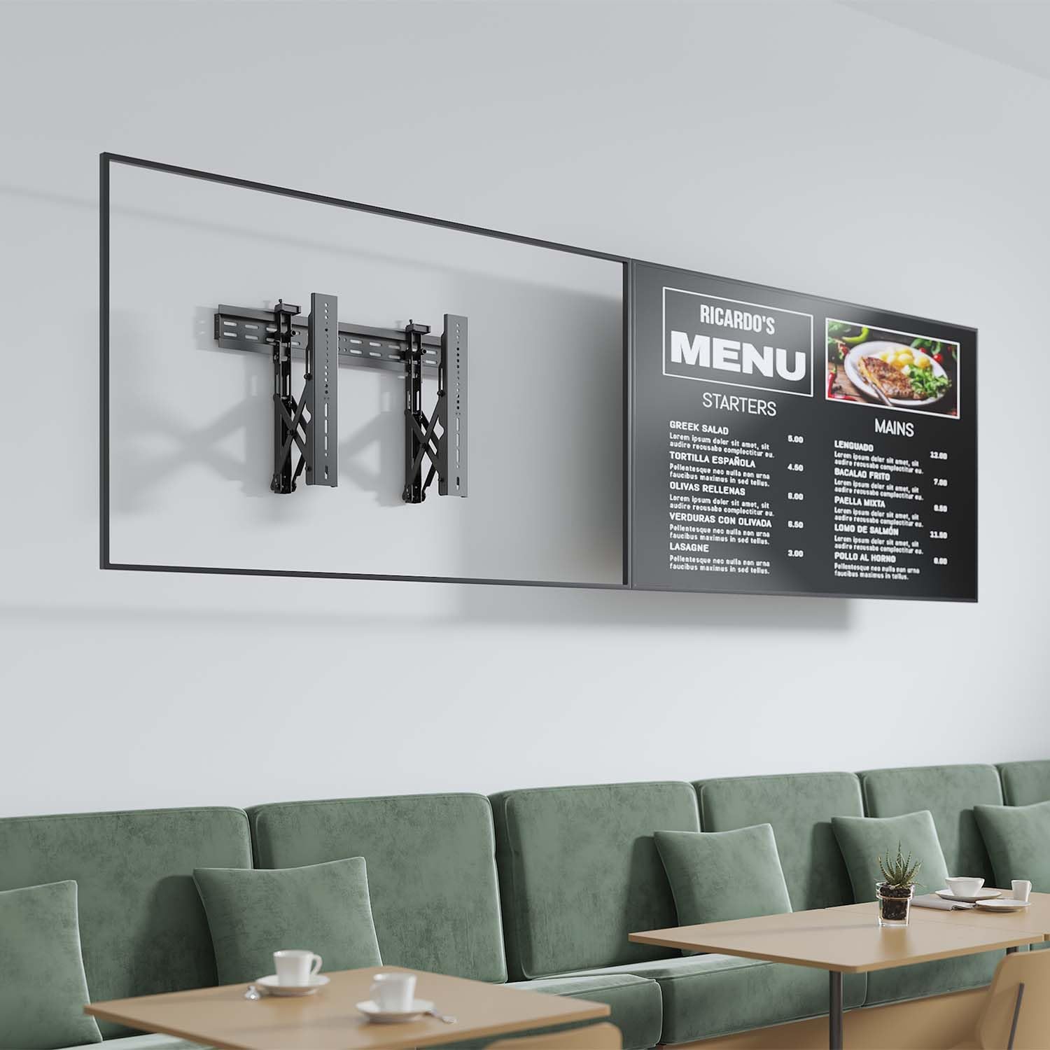 AISENS - VW70TPO-199 - Soporte para Videowall Nivelable Y Función Pop-out para TV 45Kg De 37-70, Negro