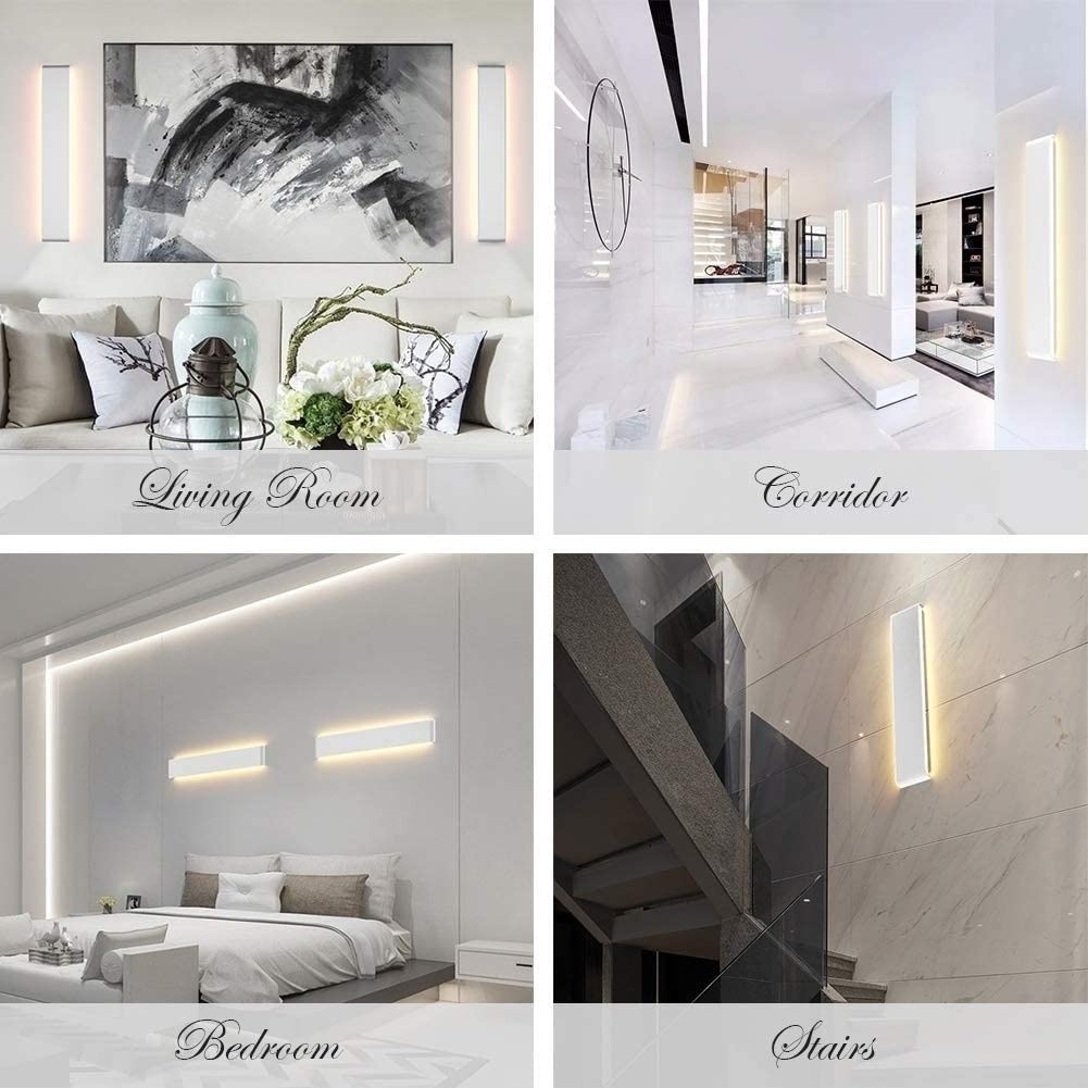Lampada da Parete per Comodino, Luce in Metallo Ultrasottile con Paralume in Acrilico, Applique a LED 3000K, Illuminazione Decorativa per Bagno, luci Frontali per Specchio, lampade