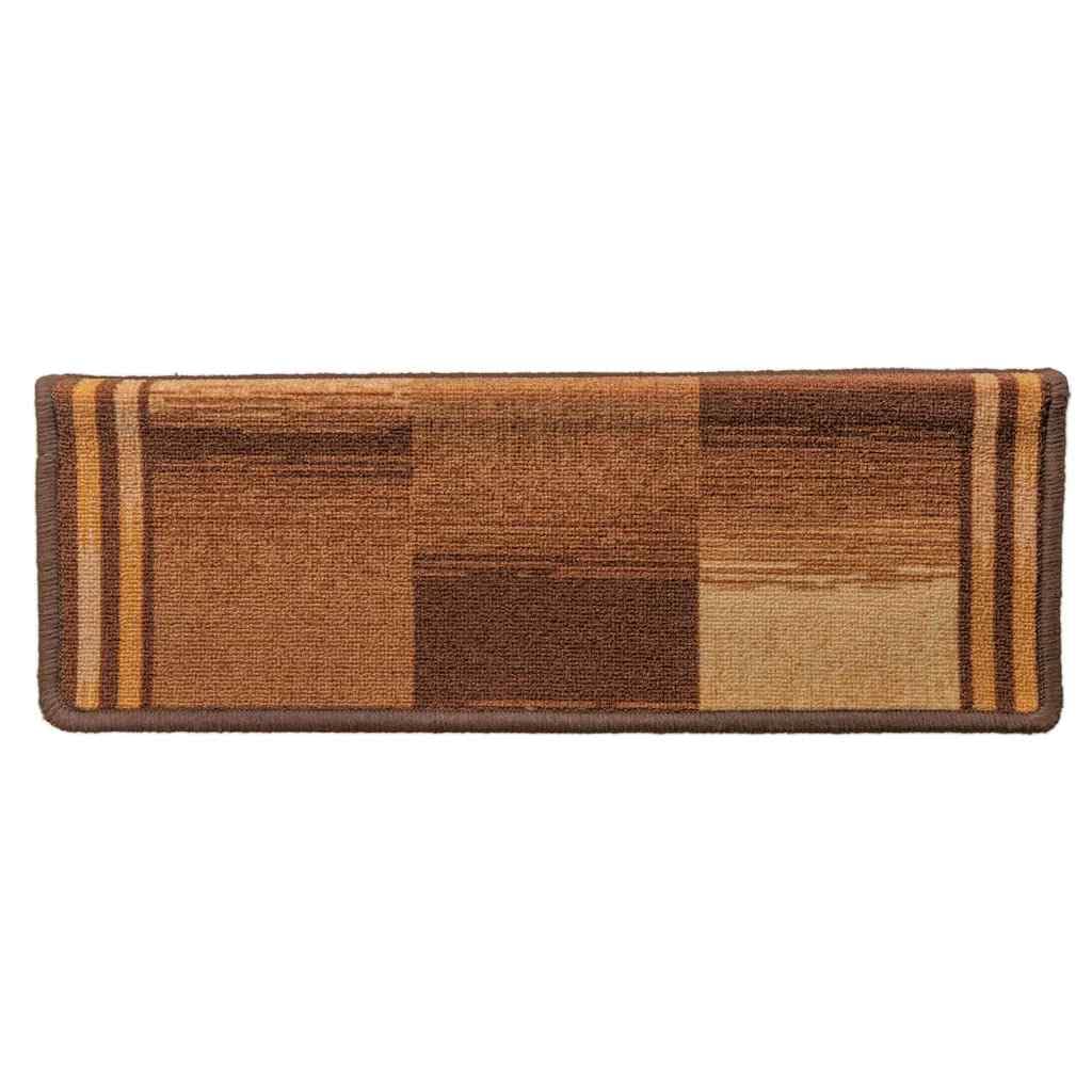 Samoprzylepne maty na schody brązowe, 5 szt. 65 x 21 x 4 cm, z poliamidu, antypoślizgowe i tłumiące dźwięki, na schody, korytarz, wejście, do domu i mieszkania