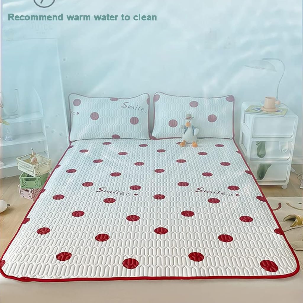 Alfombrilla de seda de hielo, cubrecolchón de látex refrescante, cubierta de almohadilla de enfriamiento, plegable, colchón de dormir fresco, tapete de aire acondicionado para el hogar, la escuela y