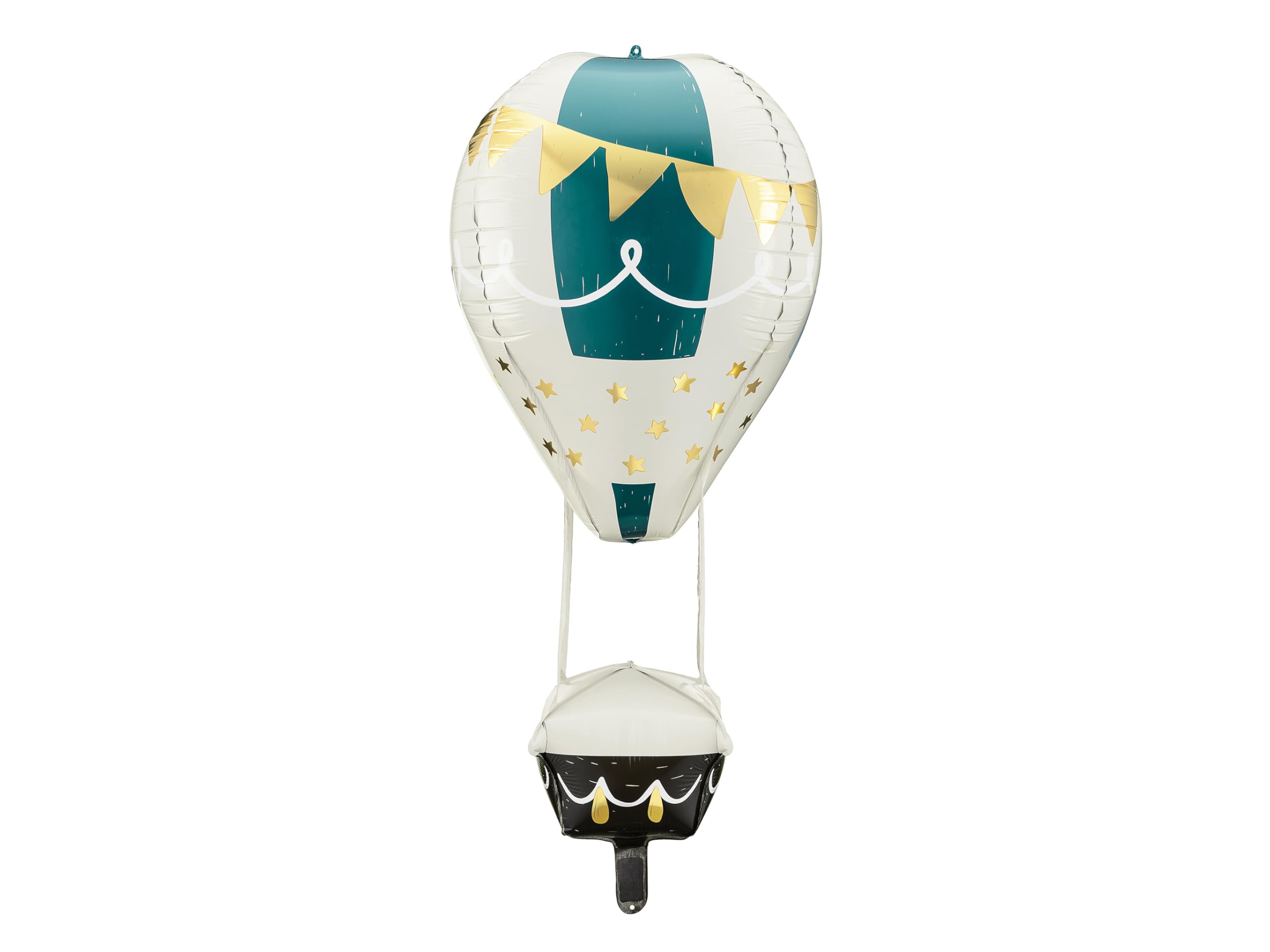 XXL Folienballon 4D – Weiß-Blau-Gold, 55×90 cm (aufblasbar)