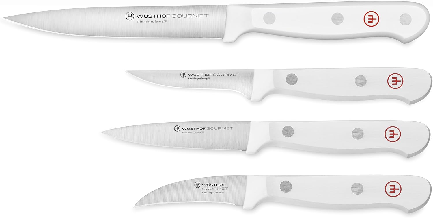 WÜSTHOF Gourmet White 4-Pc Prep Knife Set