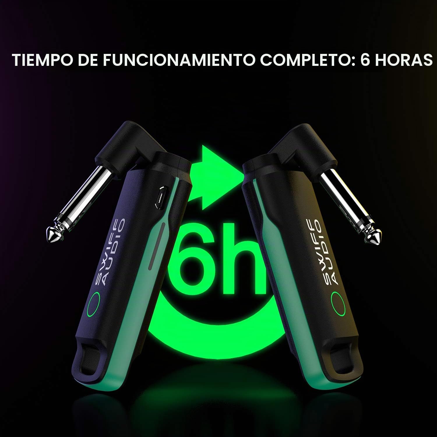 Sistema Inalámbrico de Guitarra, SWIFF Transmisor Inalámbrico de Guitarra Receptor de Baja Latencia Recargable Sistema Inalámbrico de Audio Digital para Guitarra Soporta Múltiples Canales