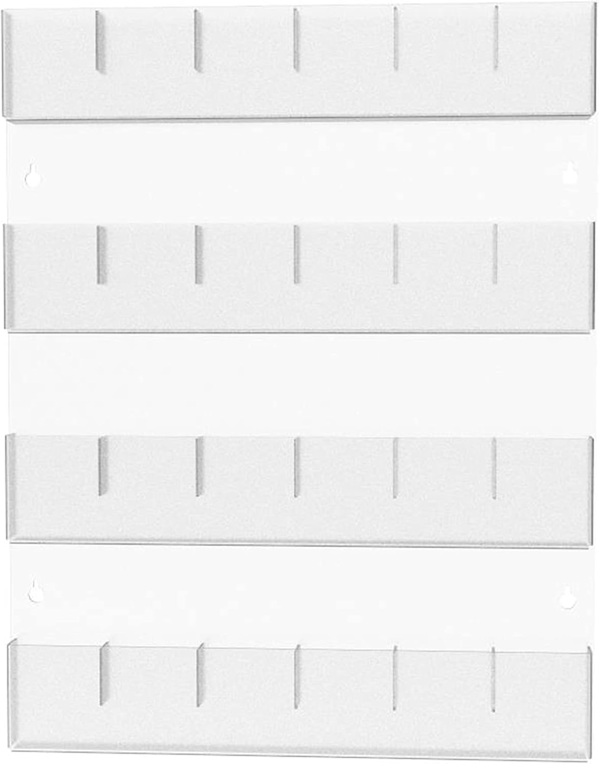 FixtureDisplays® 4-Tiered Acrylic Literature Rack for Wall-Mount, 24 Adjustable Pockets - Clear Transparent Plexiglass Leaflet Brochure Holder Display 119003-NPF : Office Products