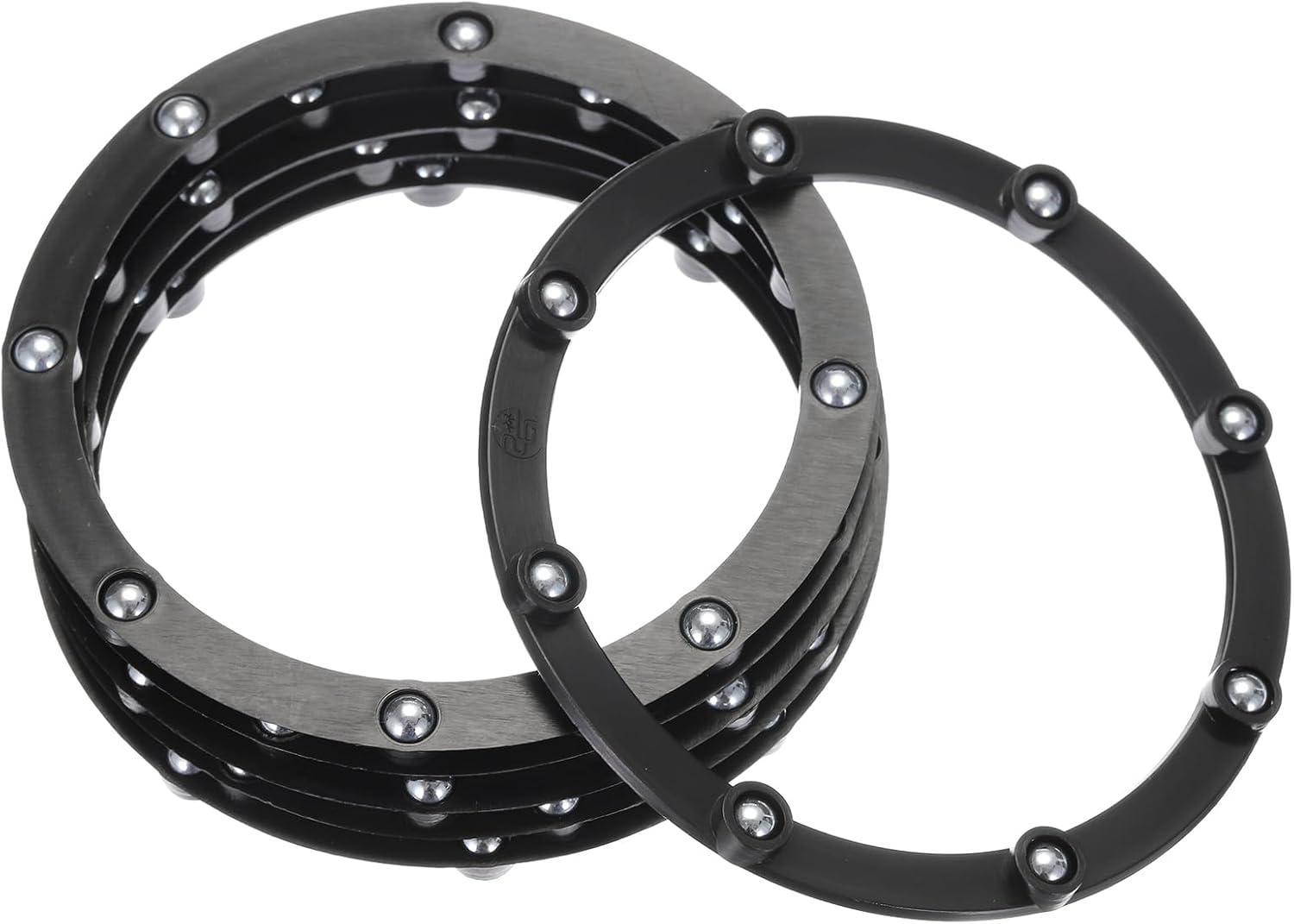 MECCANIXITY 5inch Rotating Swivel Stand with Steel Ball Bearings Annular Lazy Susan Base Turntable for Kitchen Corner Cabinets, 121 x 105mm Black Pack of 6