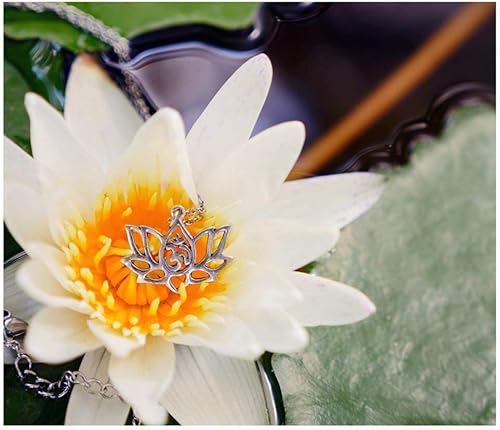 Miniatura 6 de quan jewelry Collar con colgante de flor de loto de yoga con símbolo OM ideas de regalo de feliz cumpleaños para mamá hija mujer con cita