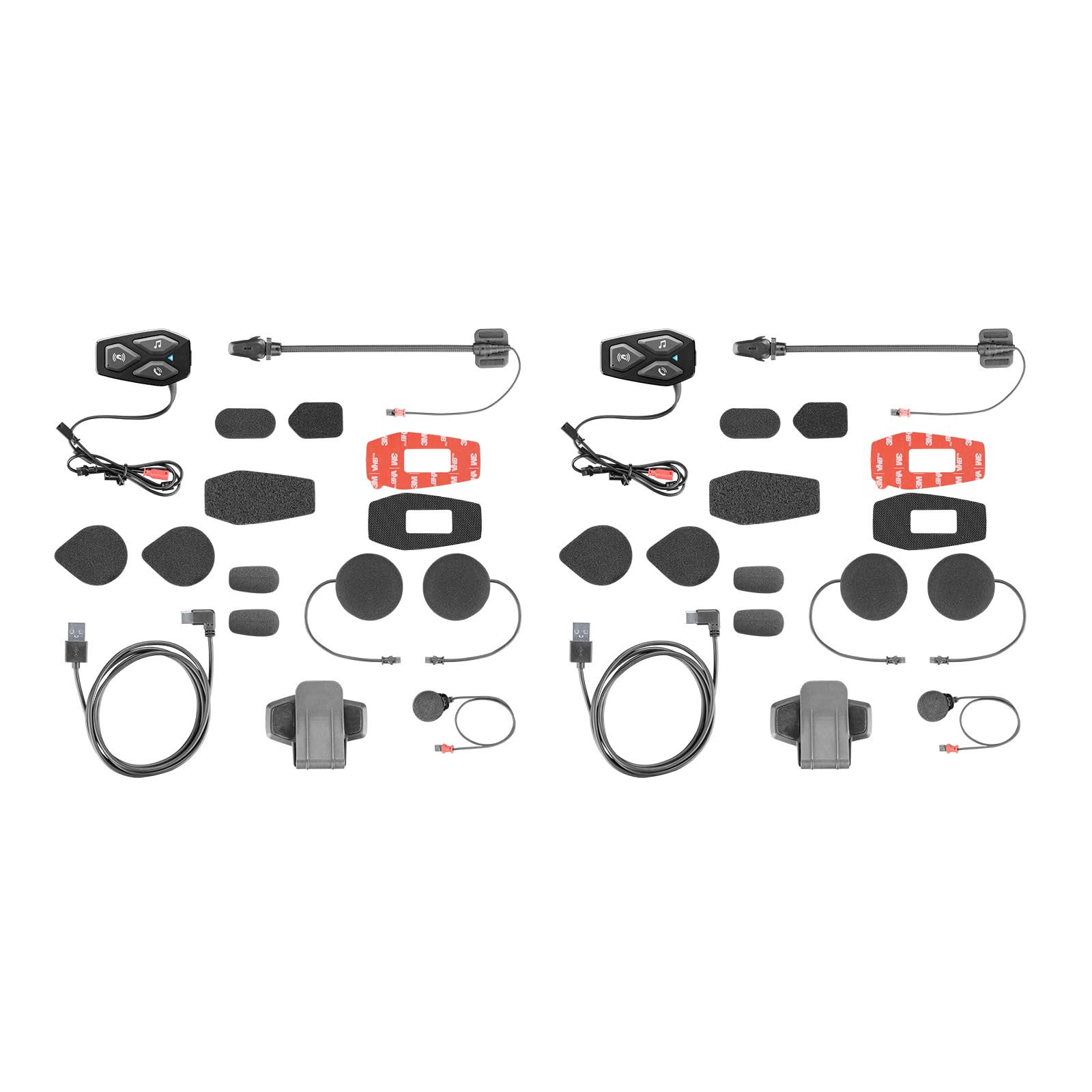 INTERPHONE UCOM3 - Dual Paquet - Système de Communication Moto Bluetooth 5.1 du Casque, écouteurs 32 mm, Moto Moto 500 m de Distance, 10 h d'autonomie, de la Musique, GPS, imperméable
