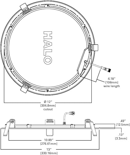 Miniatura 3 de HALO HLB12LS9FSE010MWR - Luz empotrable LED sin lata, seleccionable, 2700K, 3000K, 3500K, 4000K, 5000K CCT de 12 pulgadas, color blanco