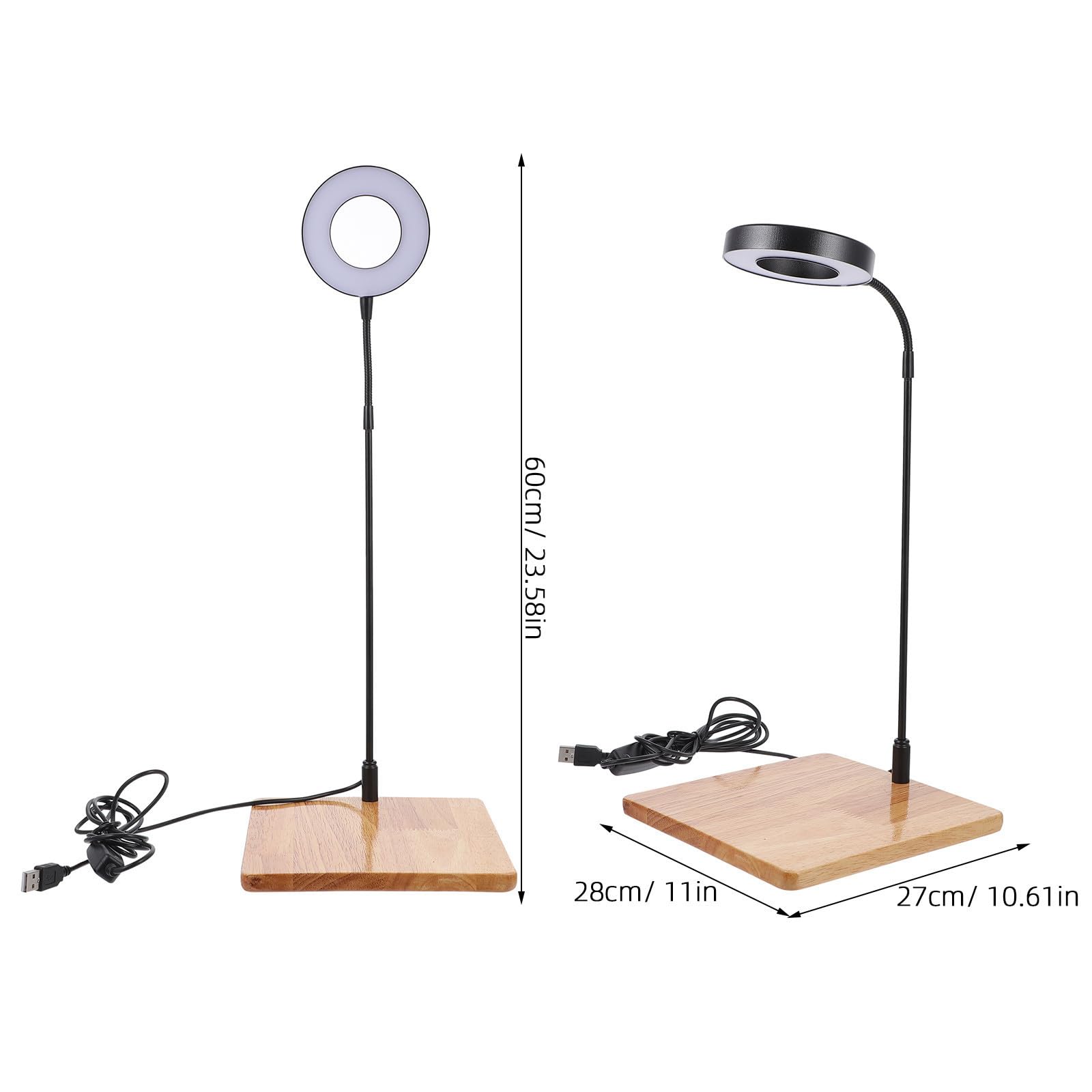 ifundom Lámpara LED para Pecera Luz de Alta Luminosidad y Baja Depreciación, Material de Aleación de Aluminio y Madera, Adecuado para Acuarios y Plantas en Maceta