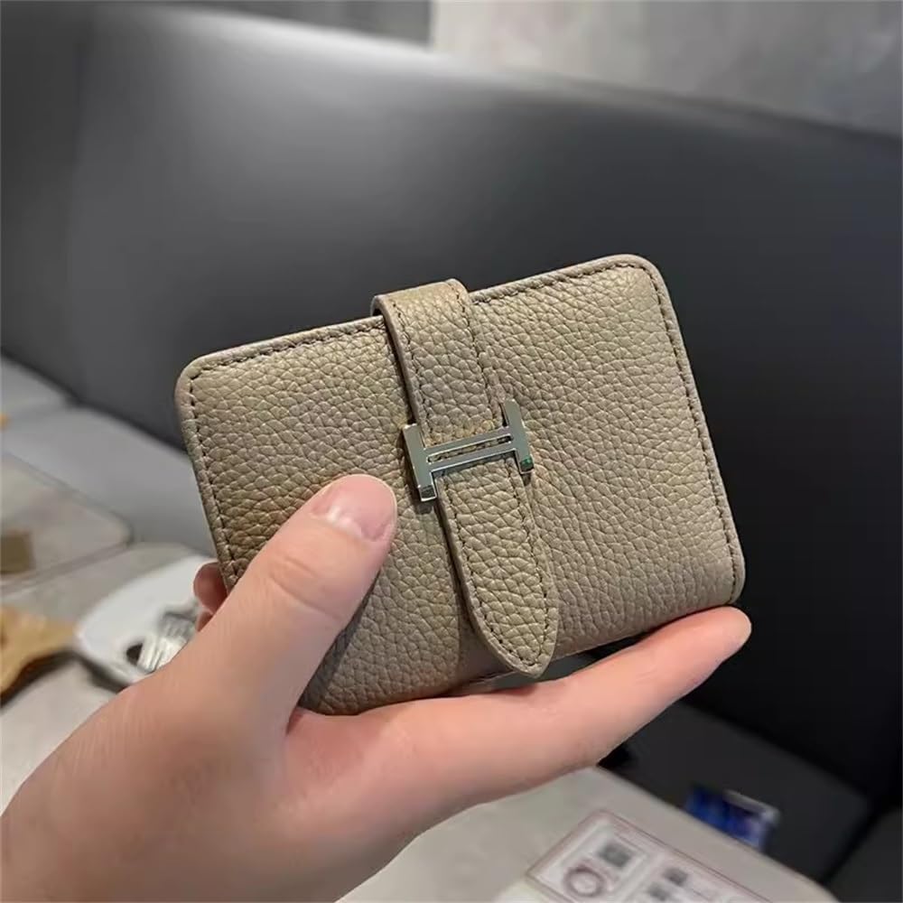 Card Pouch Women's Leather Large Capacity Multi Card Position 2-in-1 Card Case Card Cases(Gray)