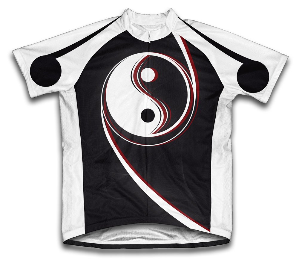 ScudoPro Jing Jang Short Sleeve Cycling Jersey for Men - Size XL Black