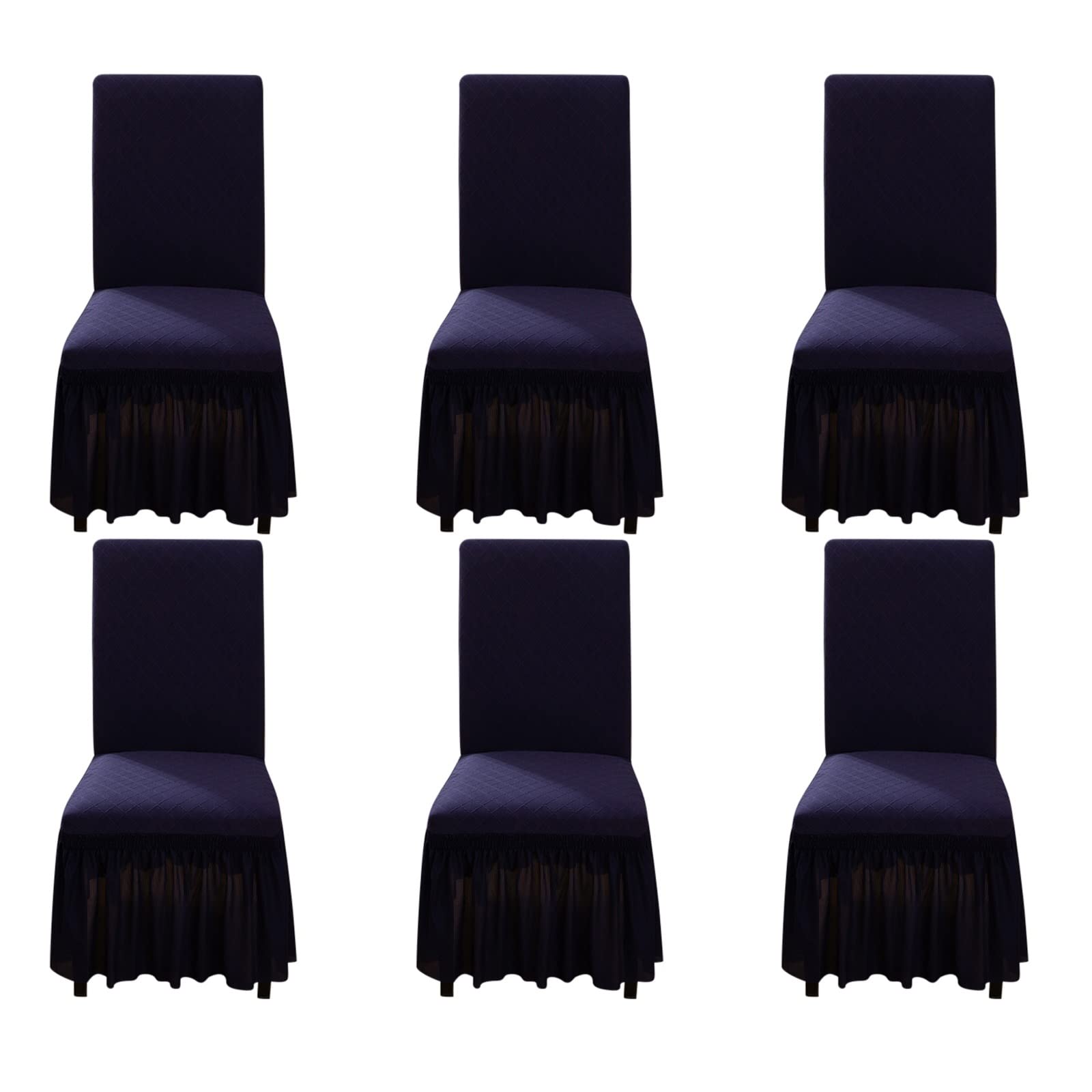 Housse de chaises KnSam en polyester bleu marine au tissage losange raffiné
