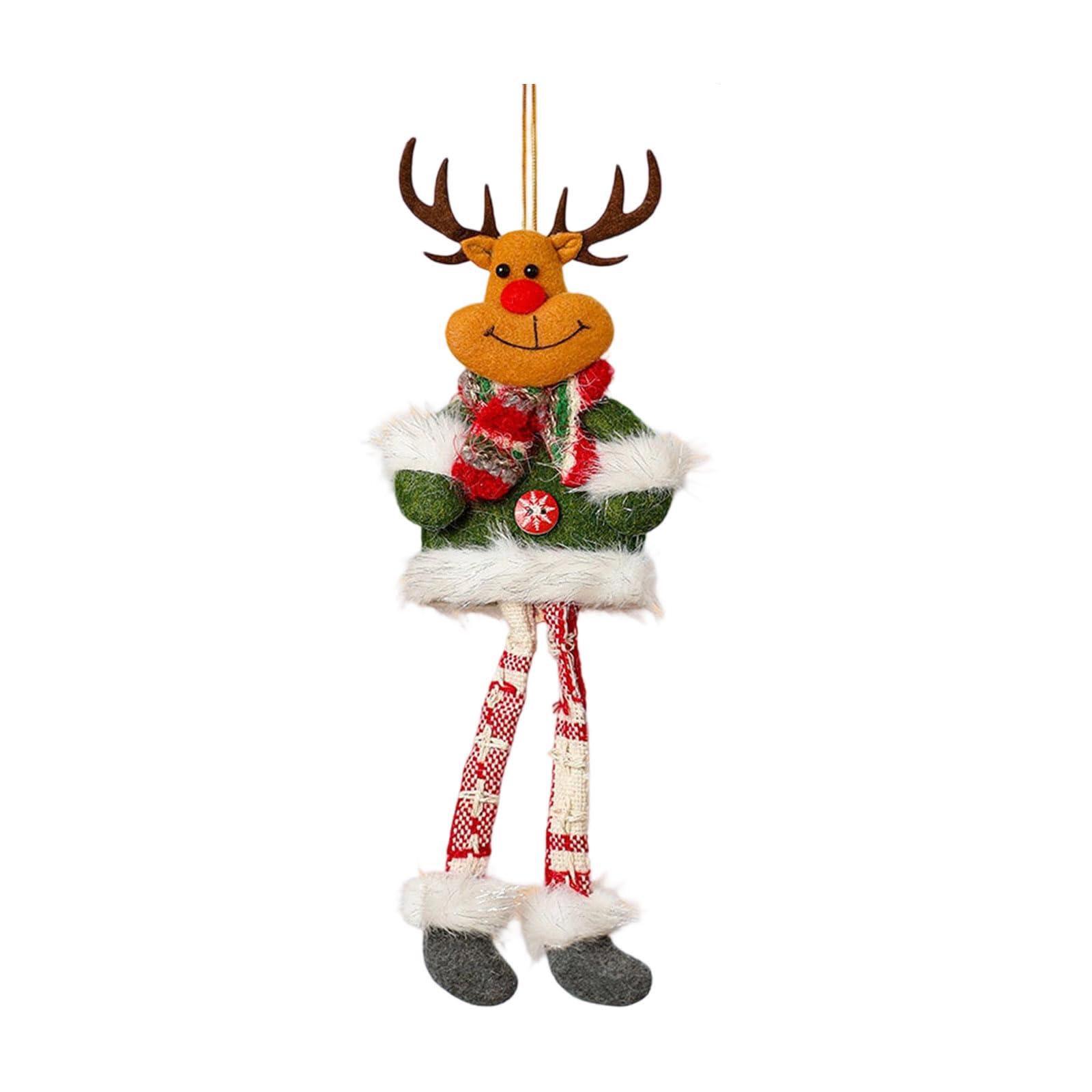 Buxuaaaa C Leg Santa/Snowman/Deer/Bear Hanging Ornament Adjustable Rope Hristmas Decoration For Home Festival Party Easy Install Hristmas Decoration
