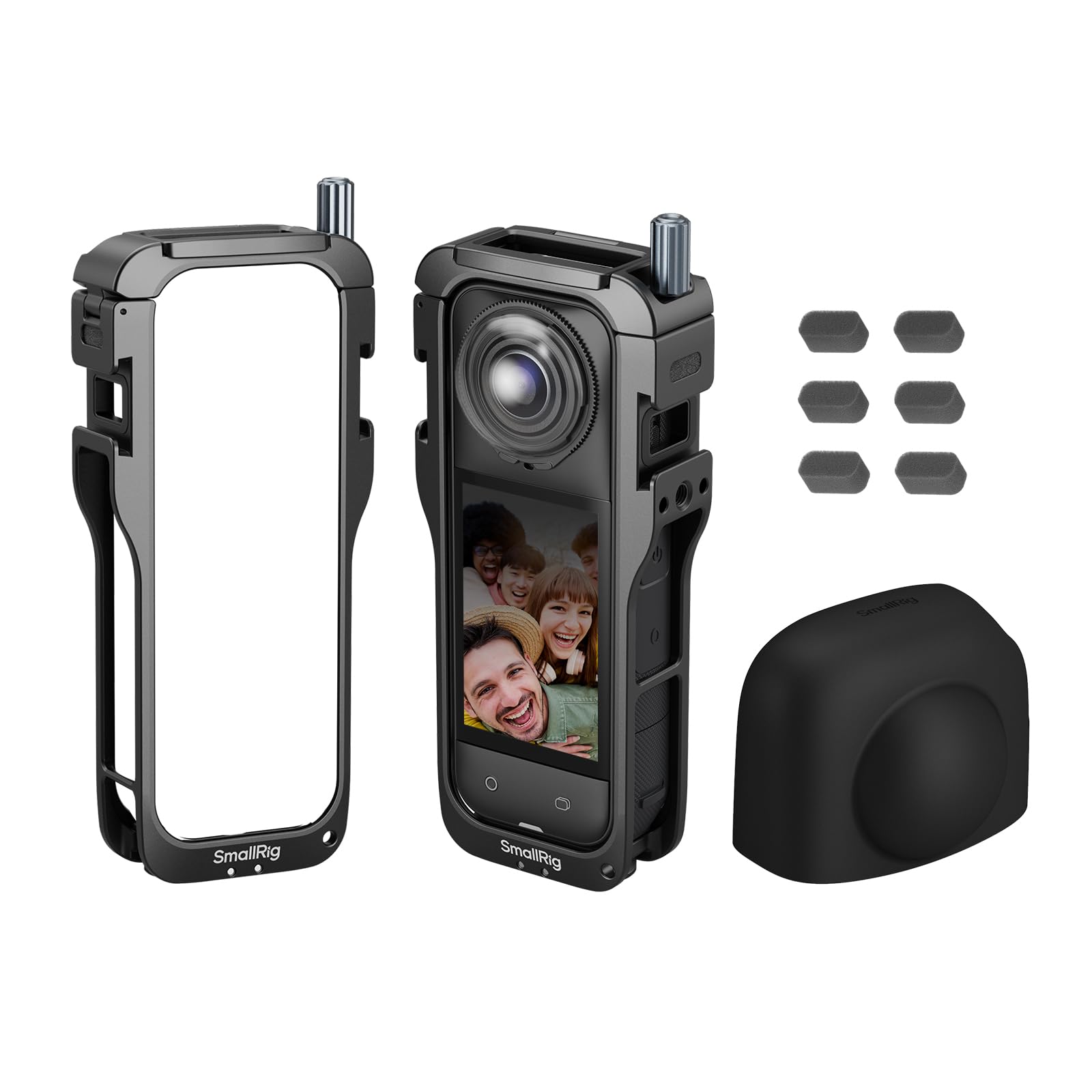 Photo 1 of SMALLRIG Cage for Insta360 X5 Accessories, Aluminum Alloy Protective Case for Insta360 x5 with Quick Release, Built-in Cold Shoe Mounts & 1/4" Threads, with Silicone Lens Guard Cap - 5195