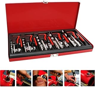 Helicoil Kit,Thread Repair Kit, 131Pcs Thread Repair Kit,M6 Helicoil Insert, HSS Drill Helicoil Metric Set Heli Coil Tap Insert Case,M5 M6 M8 M10 M12Thread Inserts Taps & Drill Bits