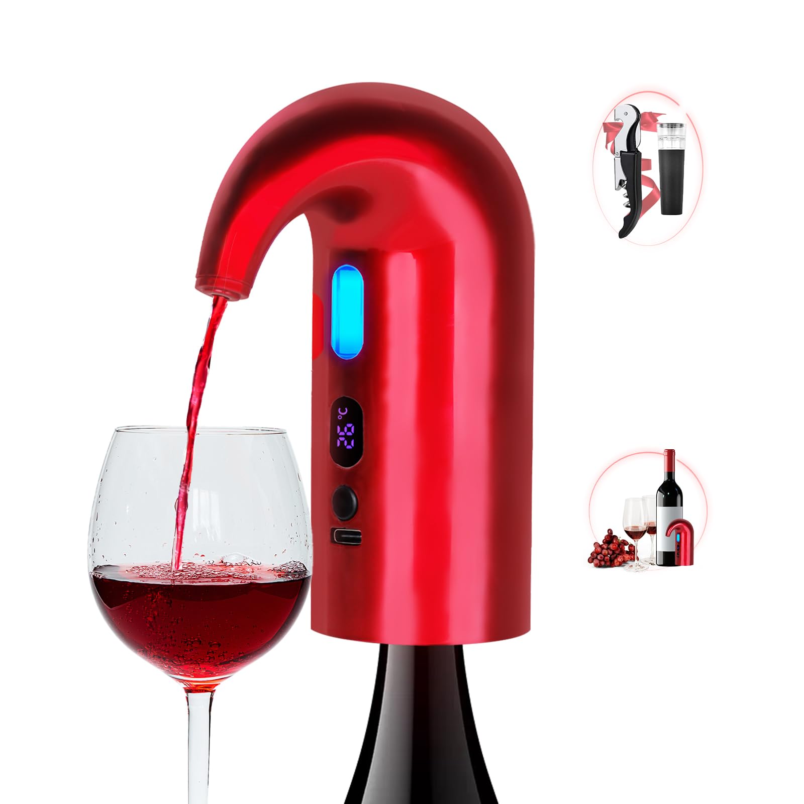 Electric Wine Aerator, Wine decanter with aerator, Electric wine dispenser, Wine aerator pourer spout, Automatic wine dispenser, Wine Decanter Pump,