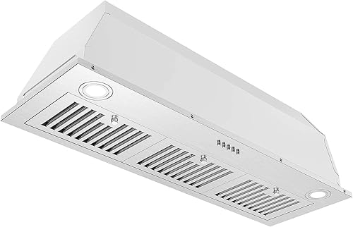 Campana extractora de 36 pulgadas, 600 CFM, de acero inoxidable, para el hogar, con conductos, convertible, sin conductos, ventilador de escape para