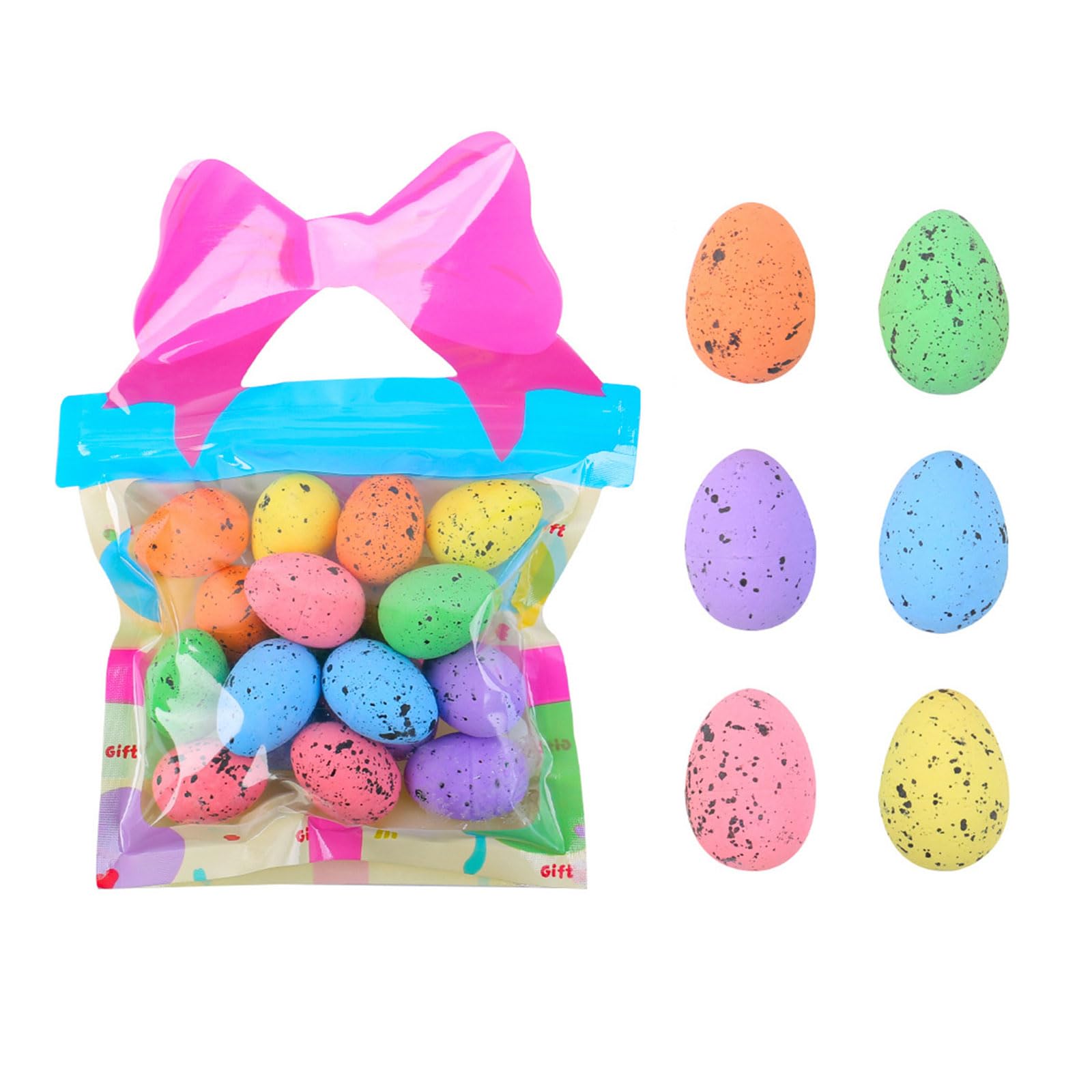 Tsophreniq Of 18 Speckled Eggs Ornament Small Colored Foam Eggs for Festival Party Decorations and Creative Crafting Project