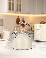 Vista 2 de Harriet Tetera para Estufa, Tetera Silbante de Acero Inoxidable de 2.5 Cuartos, Base de 3 Capas, Mango Ergonómico Único, Incluye Soporte para Olla