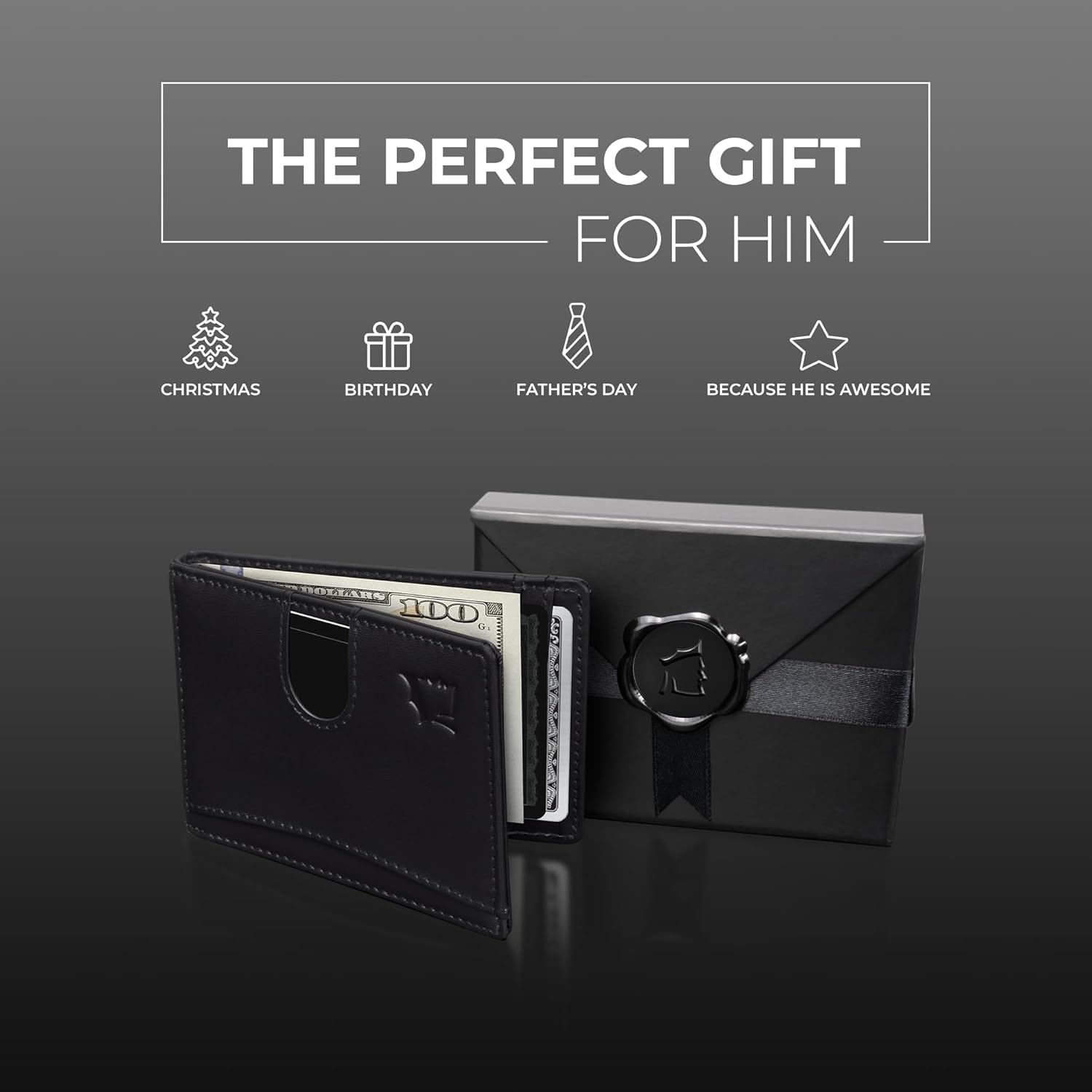 Kingly Cash Clip Slim Leather Wallet for Men with RFID Blocking & Money Clip - Minimalist Front Pocket Bifold Wallet Holds 12 Cards - Secure Card Holder with Easy Access Pull Tab - Image 5