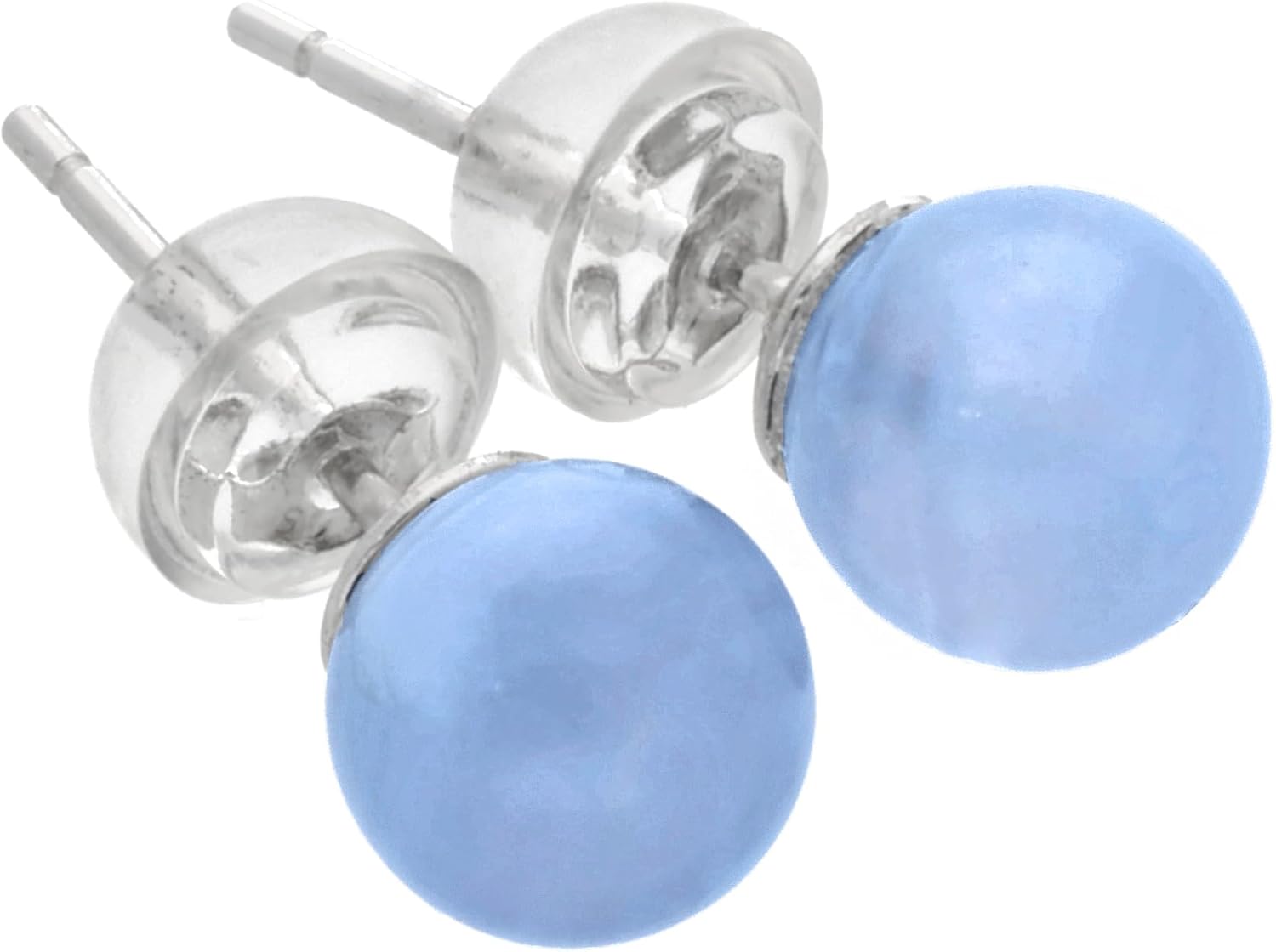 Orecchini A Perno In Lapislazzuli Blu Naturale E Argento - Foto 7