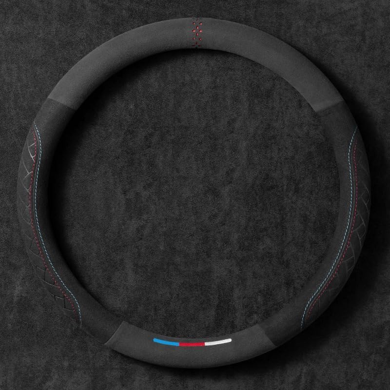 ZLxsmy Funda Volante Coche para BMW 5er M5 E60 E61 F07 F10 F11 F18 F90, Accesorios Coches Interior Decoracion, de Fibra de Carbono, Antideslizantes, Ultraligeras,C/O-1