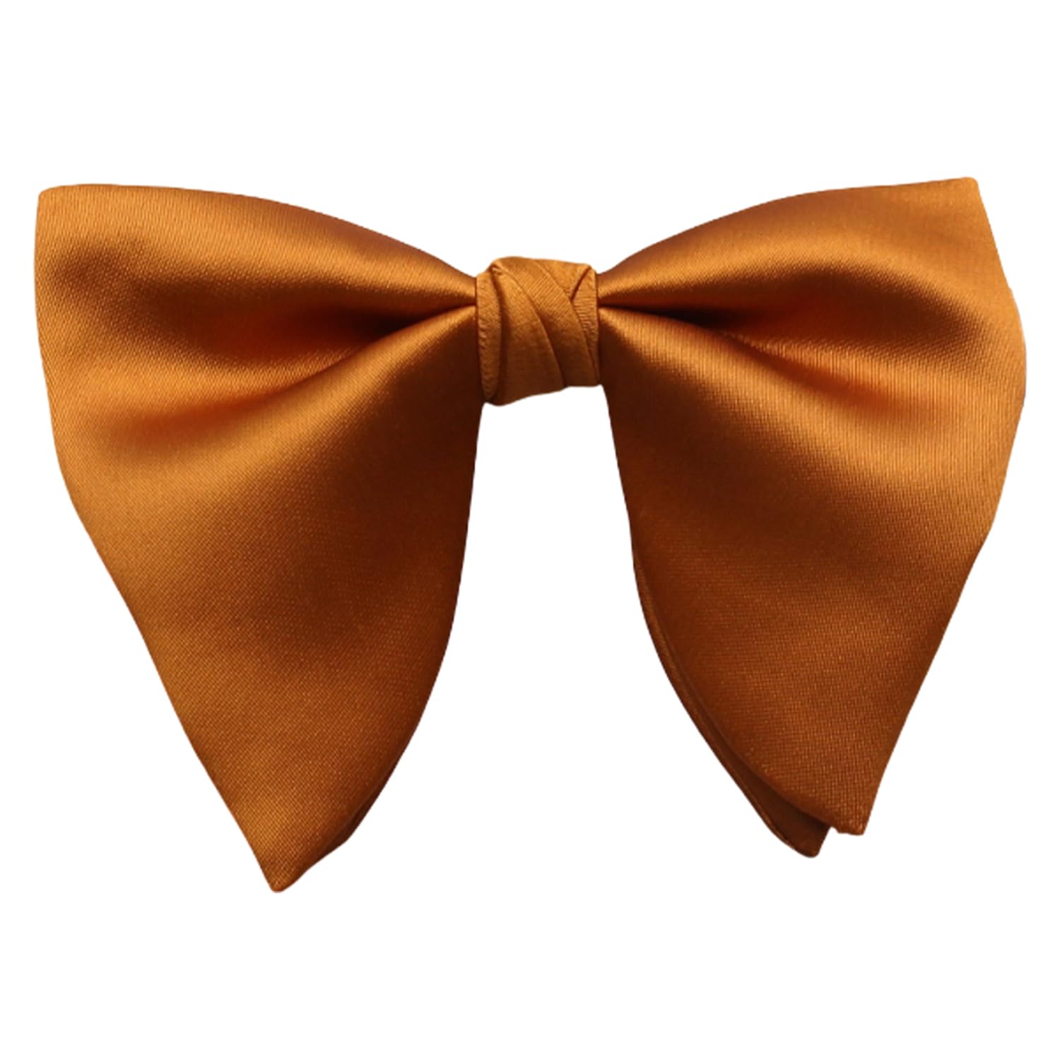 Fewelle Oversized Bow Tie for Men, Satin Silk Bow Tie, Pre-Tied Adjustable Black Bowtie for Tuxedo, Wedding, Formal Events (Orange)
