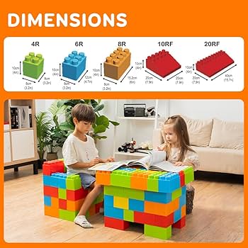 モデルスプライシングレンガ、ビルディングブロック、子供向け教育玩具 Amazon | MassBricks ジャンボプラスチックビルディングブロック