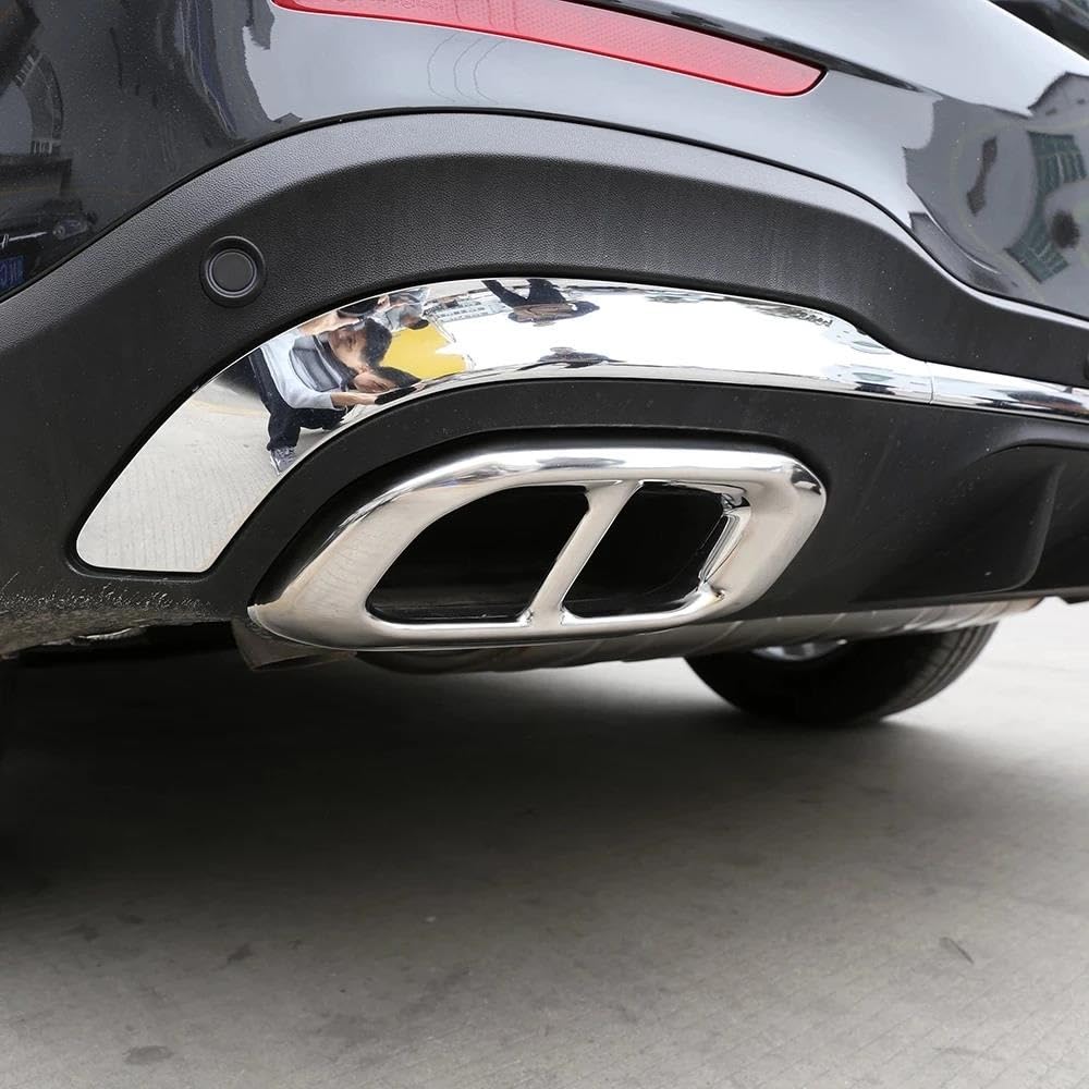 Escape de Coche 2 Piezas Silenciador Escape Acero Inoxidable Coche Cubierta Salida Tubo Para Mercedes Para Benz GLC GLE GLS W167 X253 X167 2020-2022 Tubo de Escape Coche | Estilo a