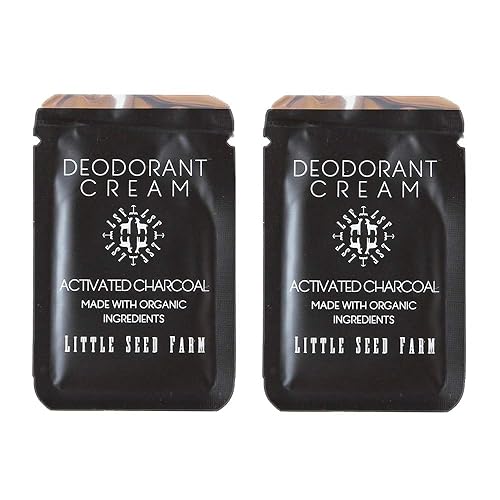 Little Seed Farm - Muestras de crema desodorante, paquete de 2 - Carbón activado