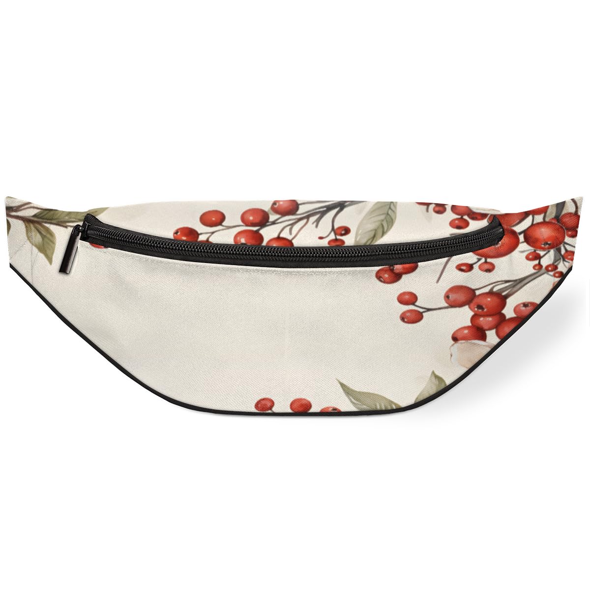 Flowery Berry Fanny Pack for Women Men Waist Pack Crossbody Bag with Adjustable Belt for Travel Hiking Running Cycling Festivals