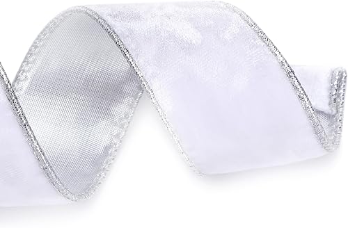 Vista 134 de Ribbli - Cinta de terciopelo dorado verde oscuro metálico con alambre de 2.5 pulgadas, cinta navideña de terciopelo arrugado para envoltura, decorar