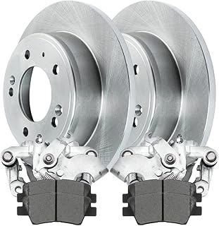 AutoShack BCPKG0508 Rear Brake Rotors Calipers and Ceramic Pads Kit Set Driver and Passenger Side Replacement for Kia Forte Koup 2014-2018 Forte5 2012-2015 Hyundai Veloster 2013-2016 Elantra GT FWD