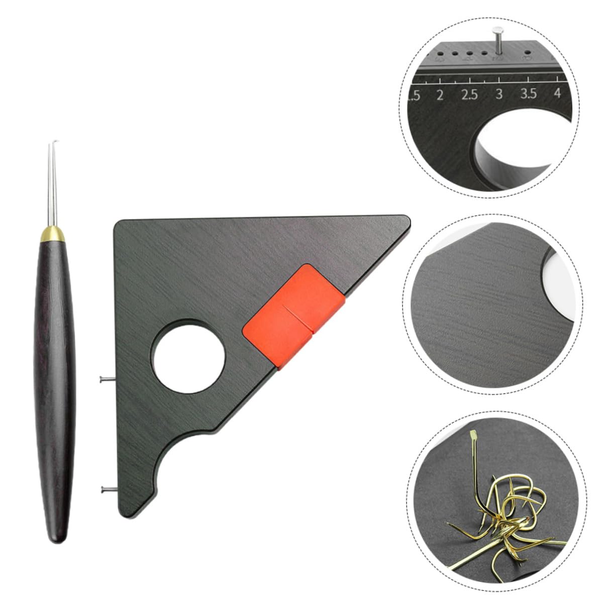 Toddmomy 2juegos Herramientas para Atar De Pesca Regla Magnética y Clip De Línea Dispositivo para Medir y Atar Cuerdas De Pesca para Pescadores
