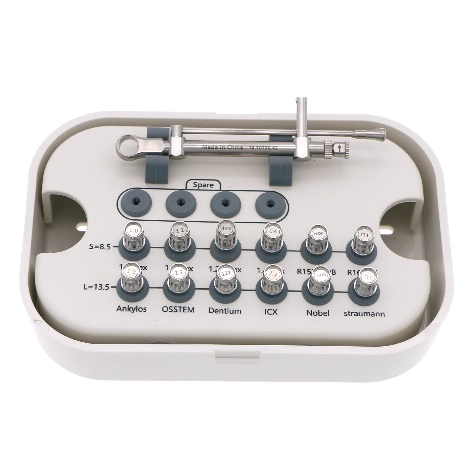 Universal Screwdriver Implant Torque Wrench Ratchet Tool (1 pc Wrench+12 pcs drivers)
