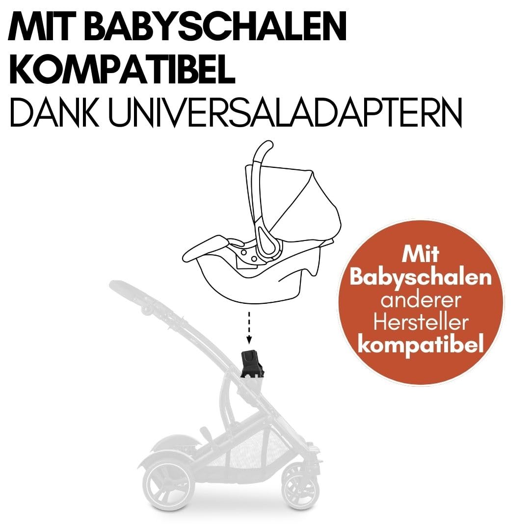 Hauck Duett 4 Geschwister Kinderwagen Buggy für 2 Kinder bis 36 kg Schwarz
