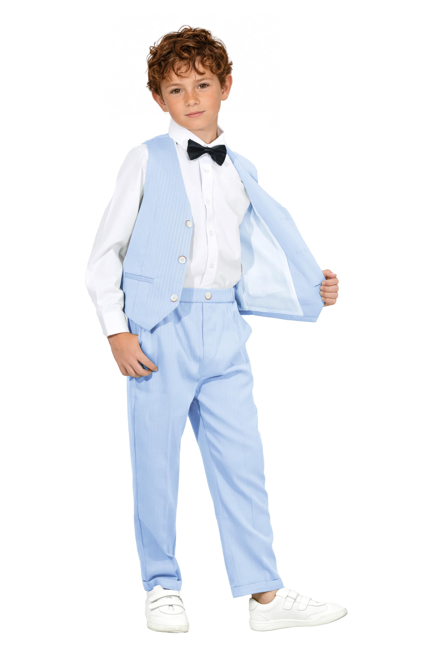 LOLANTA Abito da Cerimonia 4 Pezzi per Bambino, Set di Gilet, Occasione Festa di Matrimonio Compleanno Bambini, 2-13 Anni