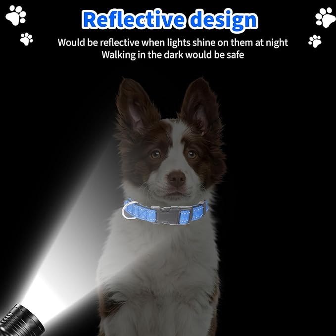 16 Collares Reflectantes para Perros Pequeños, Ajustables de Nailon miniatura 6