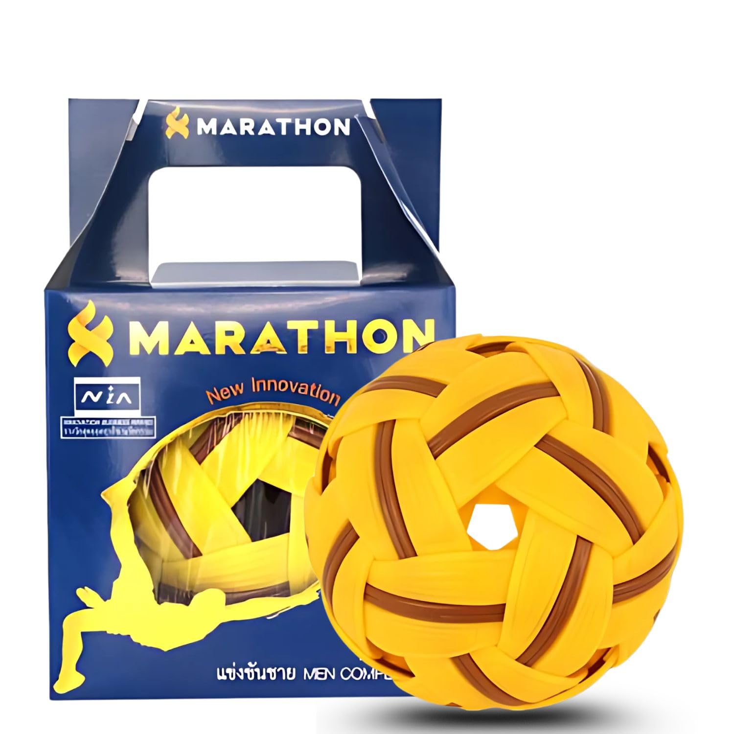 VAYINATO Marathon MT-908 International Male Competition Sepak Takraw Ball | Rubber Skin Rattan-Style | Durable & Lightweight | Made in Thailand | Official Size for Athletes, Teens & Adults-image-21