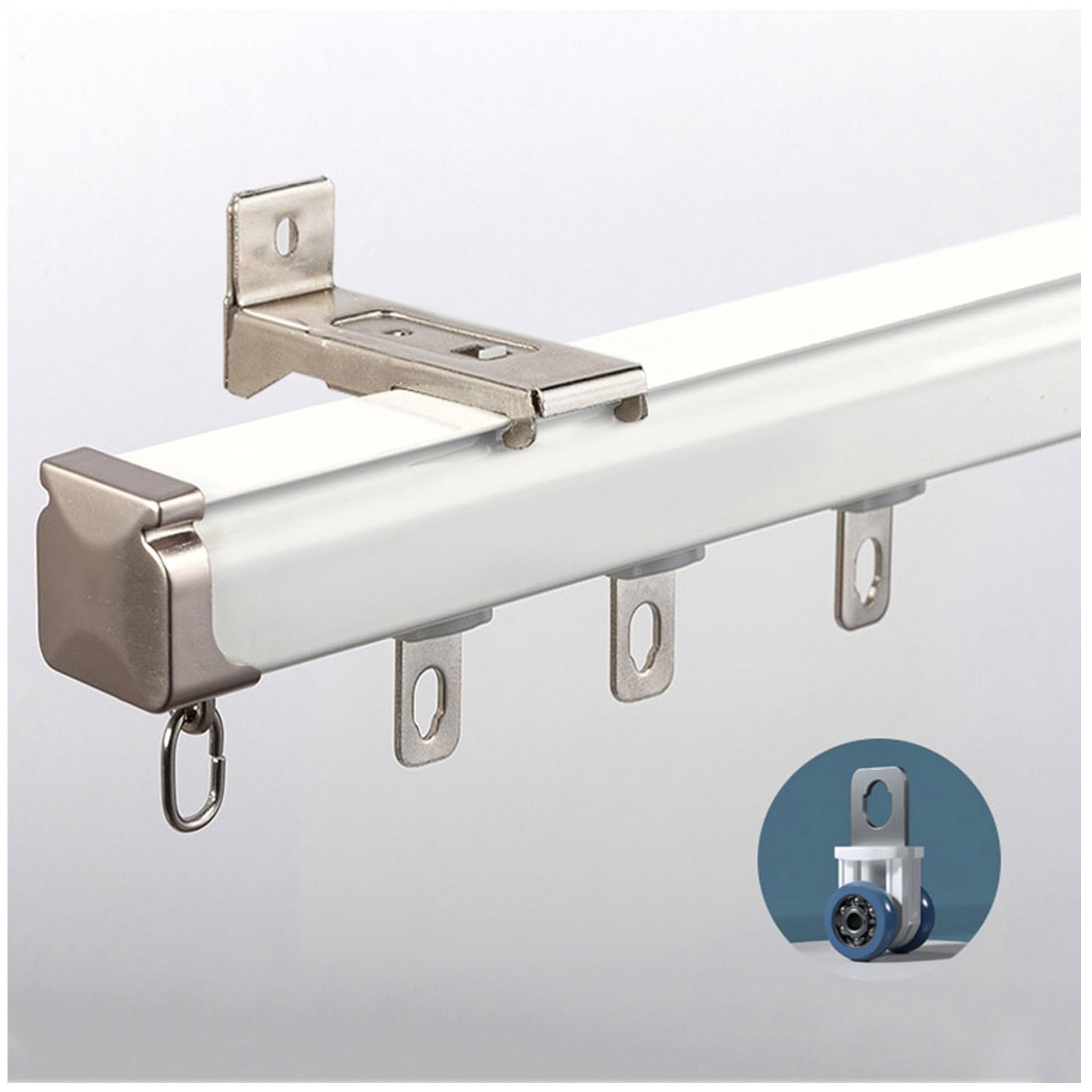 Gardienenschienenset Strapazierfähige, 70cm-600cm Deckenschiene, Aluminium-Vorhangschienen Für Badezimmer Büros Hotels Krankenhäuser (Color : D-Wall, Size : 400cm/13.1ft/4 * 100cm)