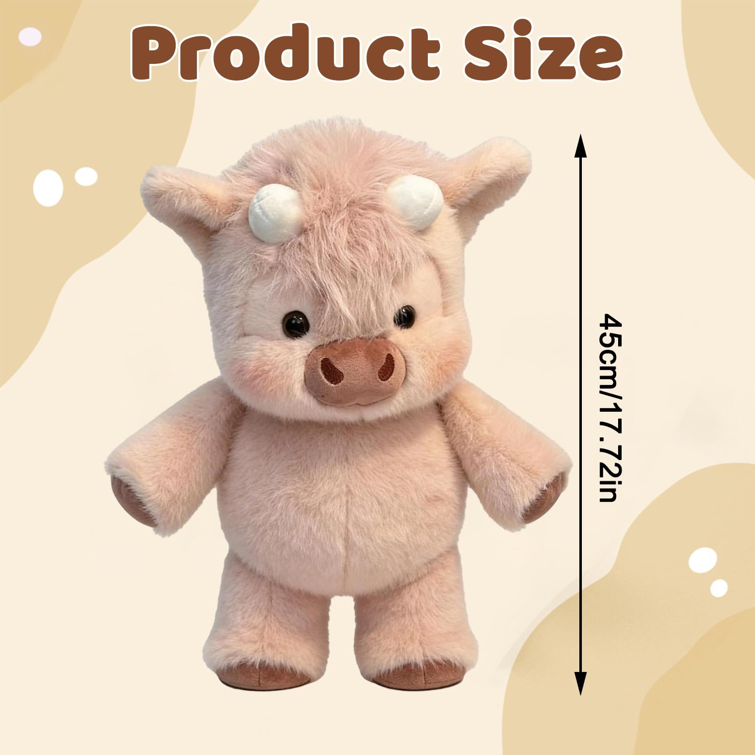Peluche Che Corre, Peluche Di Cinghiale, Pe-luche Cinghiale Che Corre, Pe-luche Vitello Che Corre, Running Cow Plush, Mucca Morbido Pelu-che, Pelu-che Highland Cow, Regalo per Fan e Famiglia (M4)