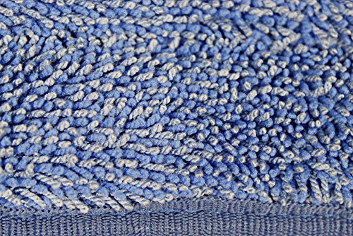 Image of CleanAide Twist Yarn Microfiber Mop Pads with Built-in Scrubber for Spot Cleaning, Reusable Flat Mop Heads for Wet or Dry Use, Safe on Most Floors, Machine Washable, 24 Inch, 6-Pack, Blue